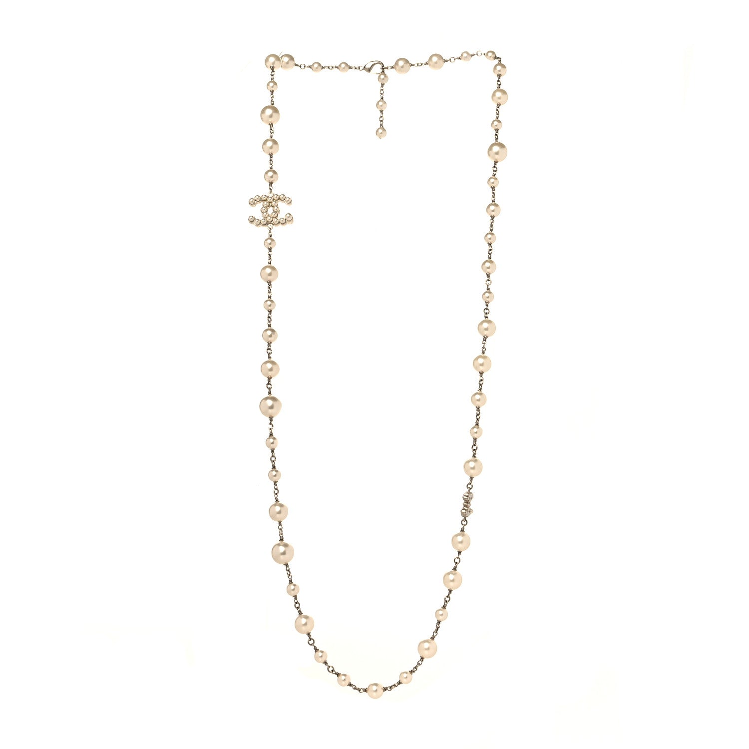 Chanel Pearl CC Long Necklace Gold 2 of 5
