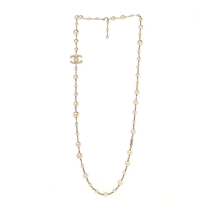 Chanel Pearl CC Long Necklace Gold 2 of 5