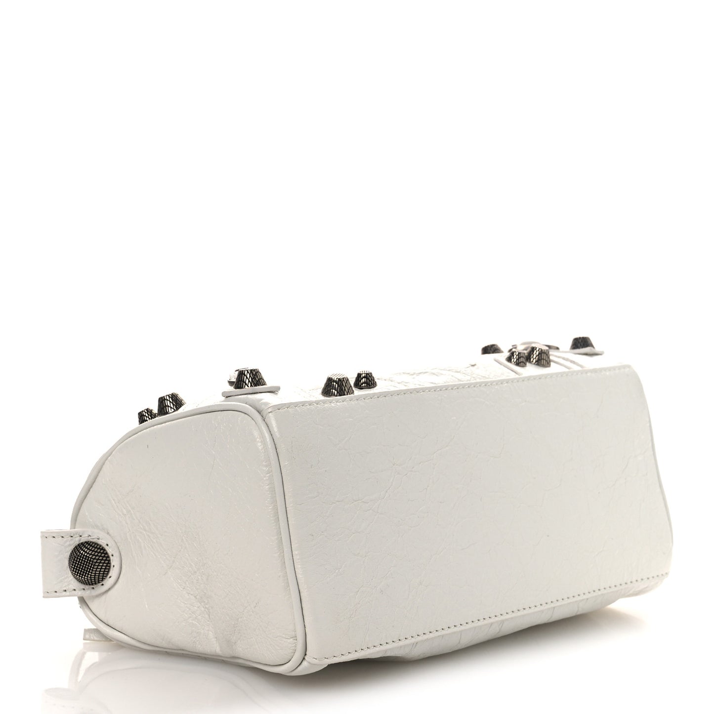 Agneau Arena Mini Le Cagole Duffle Crossbody Bag Optic White