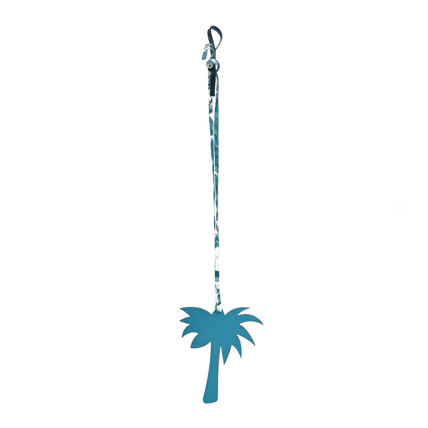 Hermes Swift Palm Tree Bag Charm Bleu Izmir 1 of 3