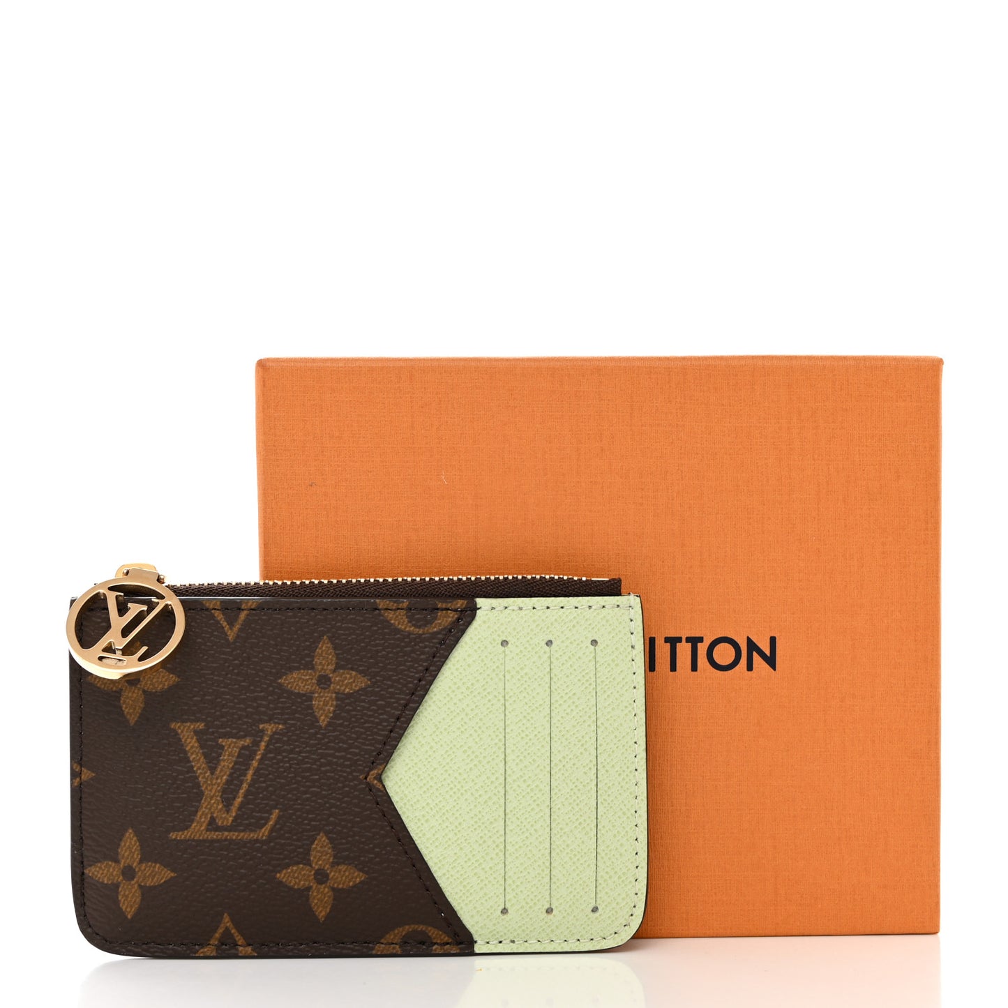Monogram Zipped Romy Card Holder Matcha