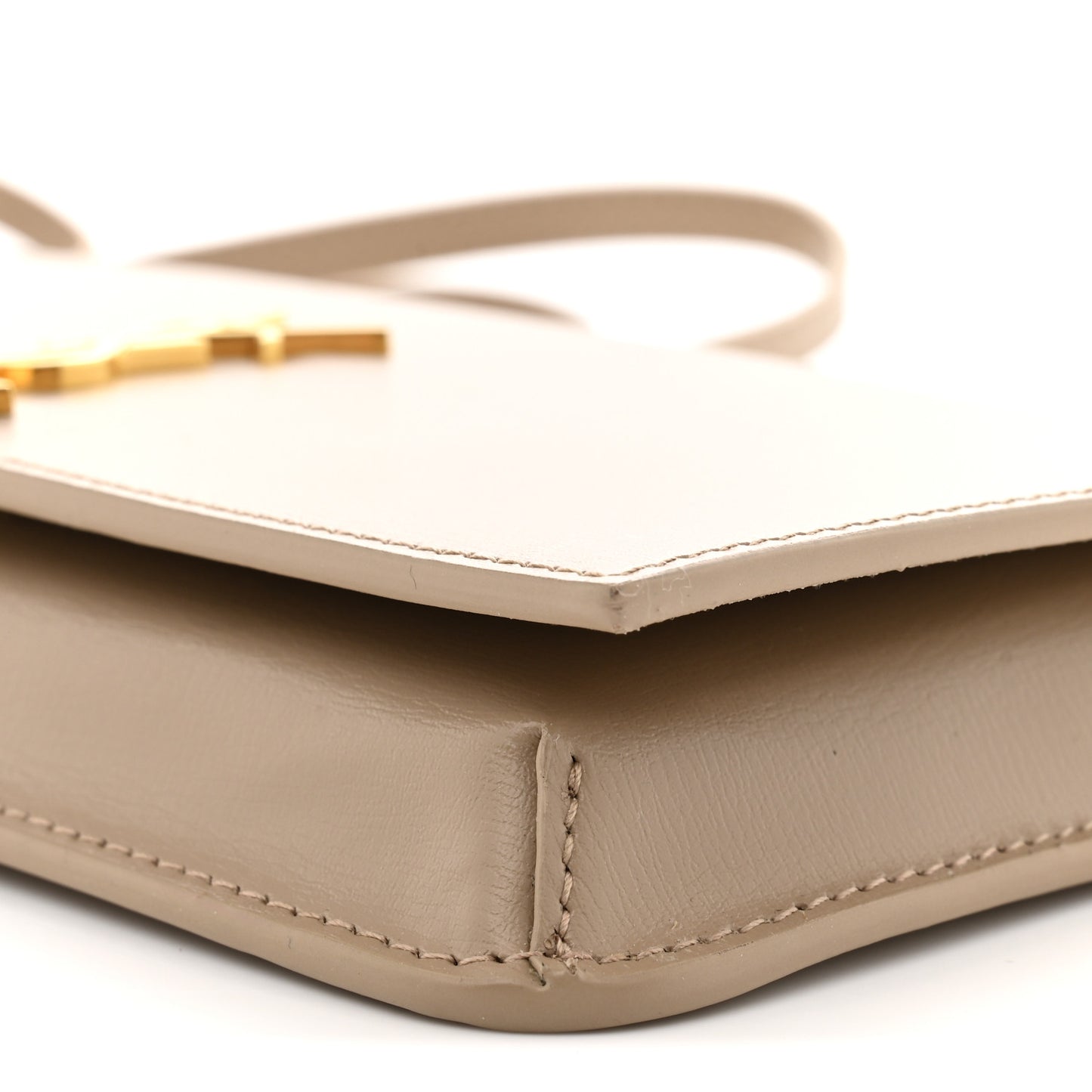Smooth Calfskin Monogram Phone Holder Crossbody Dark Beige