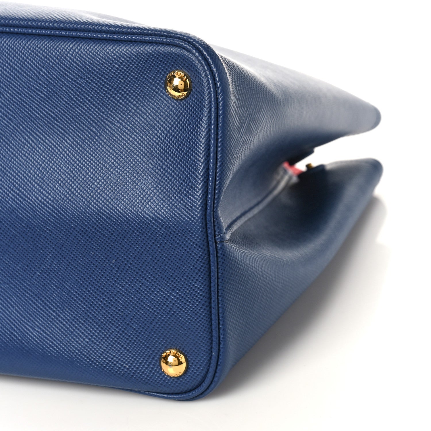 Prada Saffiano Cuir Large Double Bag Bleuette 8 of 9