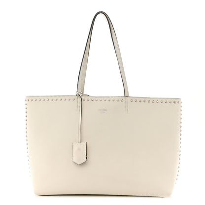 Jimmy Choo Smooth Calfskin Studded Pearl Tote White 3 of 12