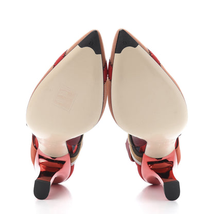 Fendi Technical Mesh Colibri 85mm Slingback Pumps 37.5 Fragola Mou Fango Ruggine 6 of 9