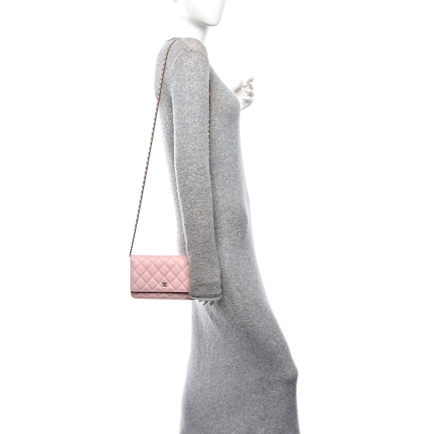 Chanel Caviar Quilted Wallet on Chain WOC Light Pink 2 of 11