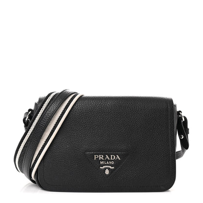 Prada Vitello Daino Soft Flap Crossbody Black 1 of 10