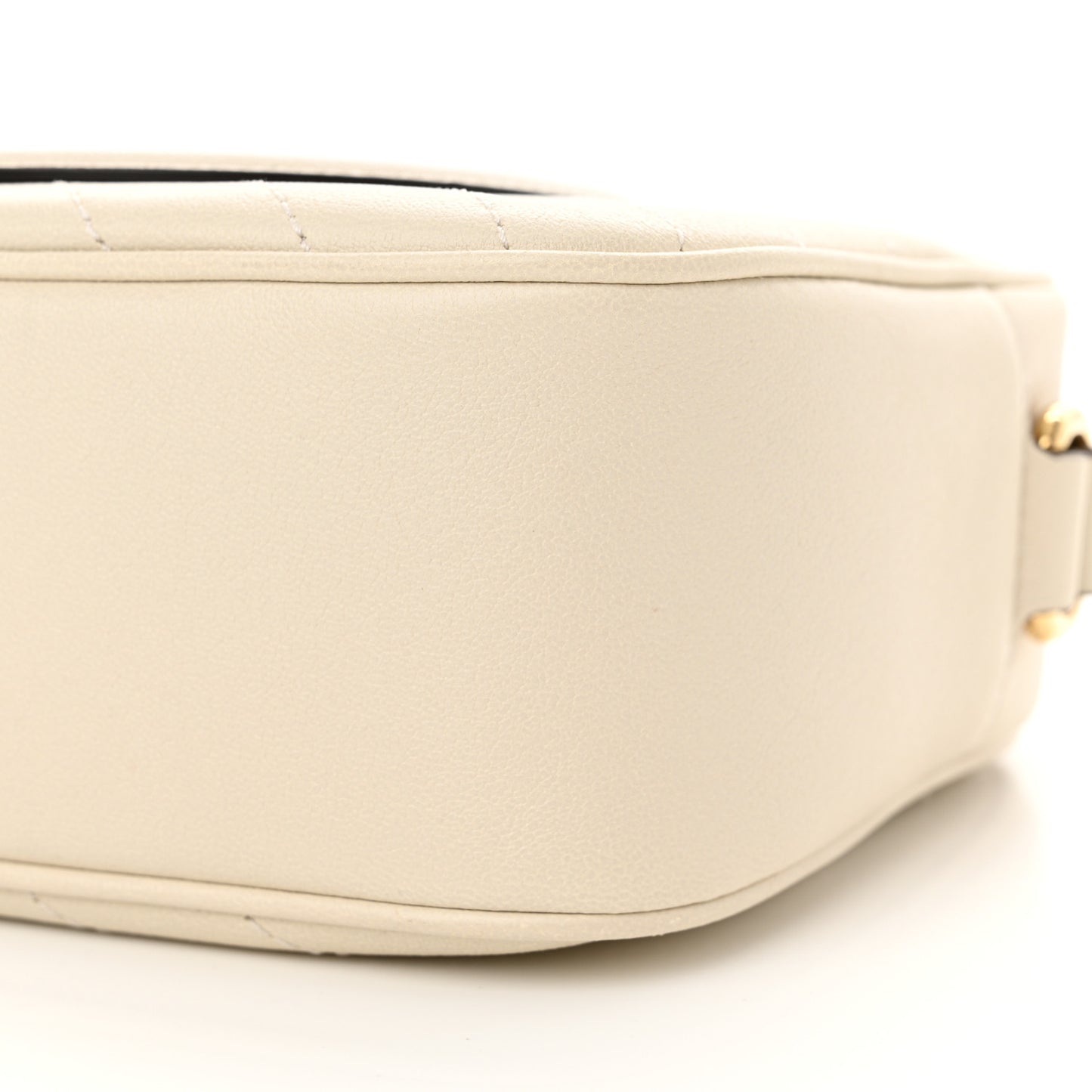 Sakai Be Green Calfskin Diagonal Stitched Small Blondie Shoulder Bag Mystic White