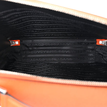 Prada Saffiano Travel Medium Brique Crossbody Bag Papaya 5 of 10