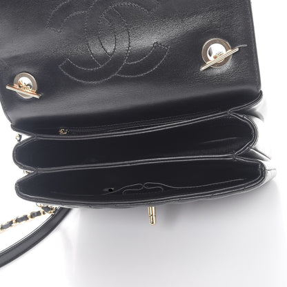 Chanel Lambskin Chevron Quilted Small Trendy CC Dual Handle Flap Bag Black 5 of 9