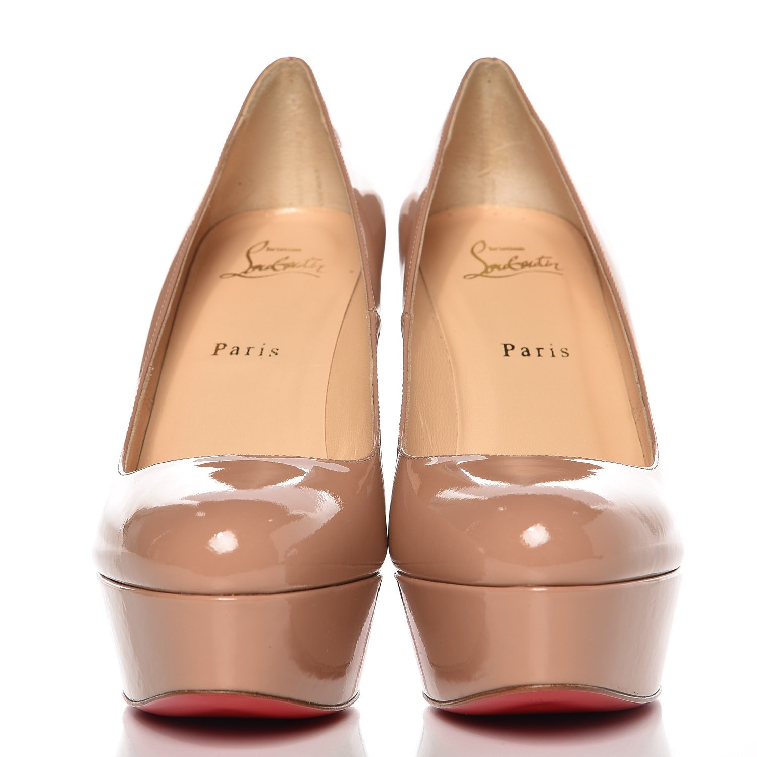 Christian Louboutin Patent Bianca 120 Pumps 38.5 Nude 3 of 8