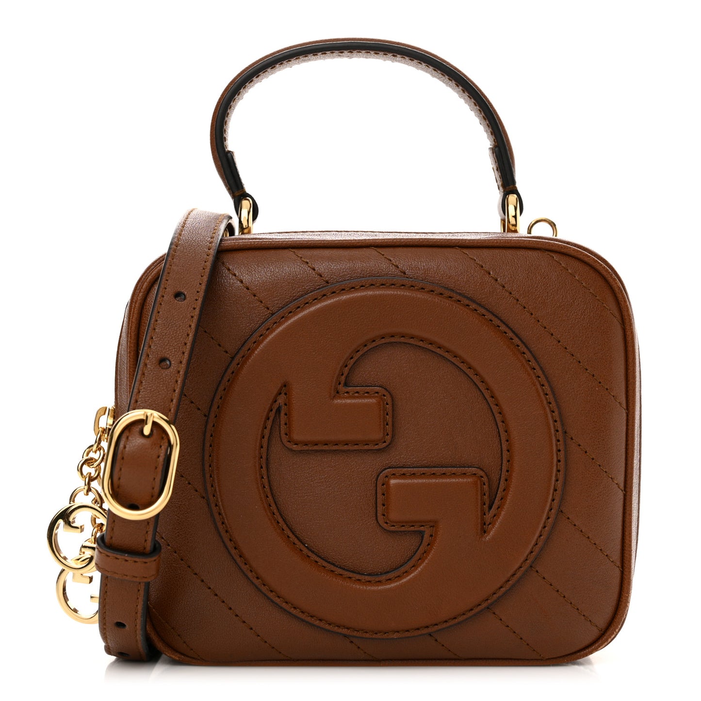 Sakai Be Green Calfskin Diagonal Stitched Blondie Top Handle Bag Cuir