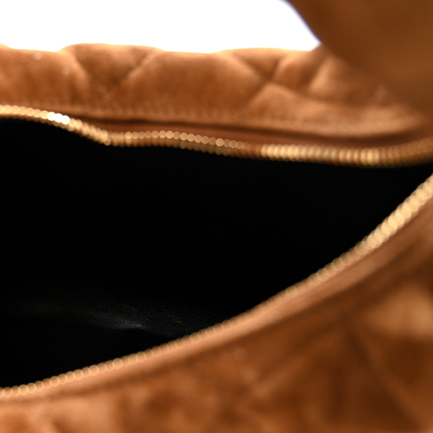 Suede Quilted Icarino Bag Cognac