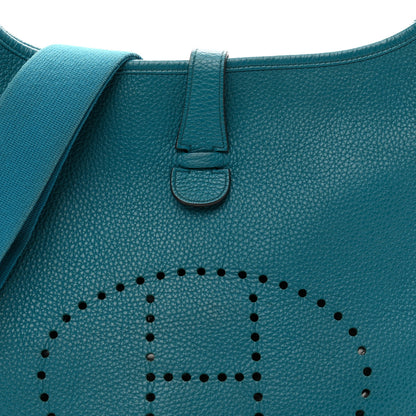 Hermes Taurillon Clemence Evelyne III GM Bleu Izmir 8 of 10