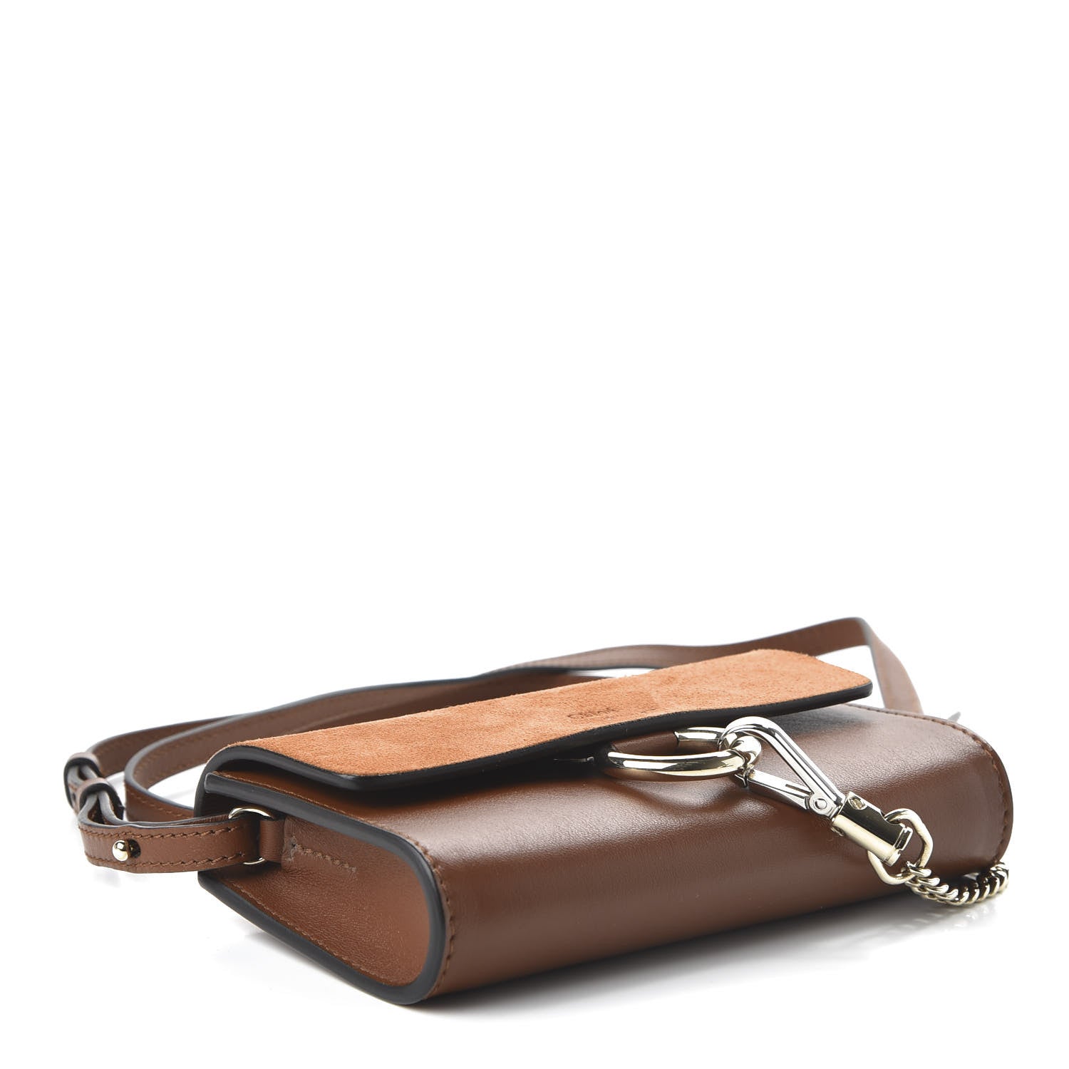 Chloe Suede Calfskin Mini Faye Shoulder Bag Tobacco 4 of 11