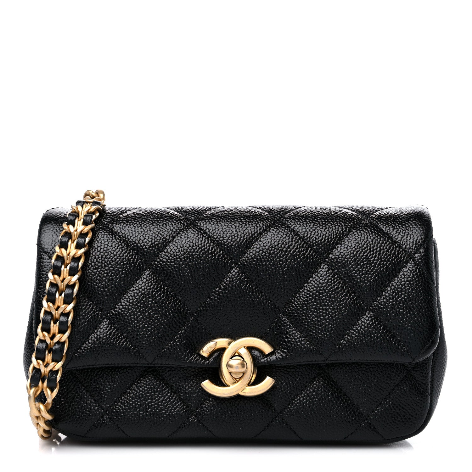 Chanel Caviar Quilted Chain Melody Waist Belt Bag Black 1 of 9
