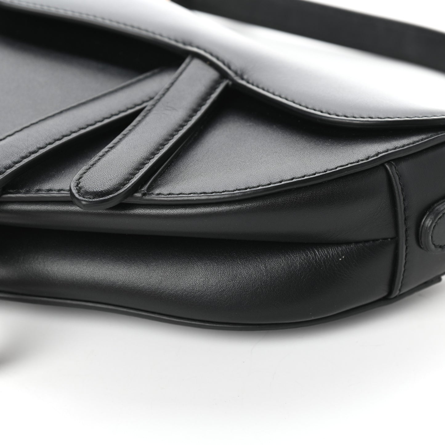 Calfskin Mini Saddle Bag Black