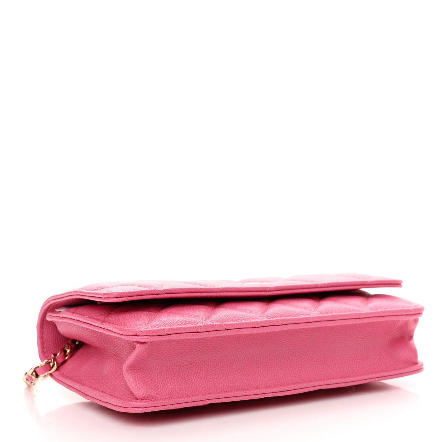 Caviar Quilted Wallet on Chain WOC Pink