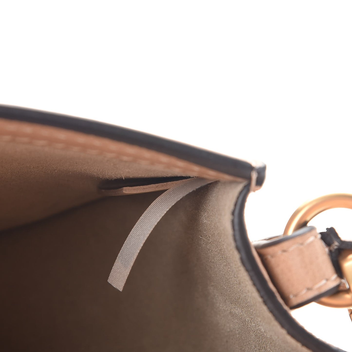Calfskin Suede Small Nile Bracelet Bag Biscotti Beige