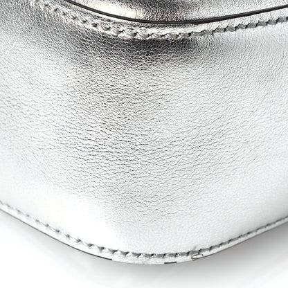Fendi PVC Vitello Catalan Mirror Sequin FF Baguette Argento 10 of 11