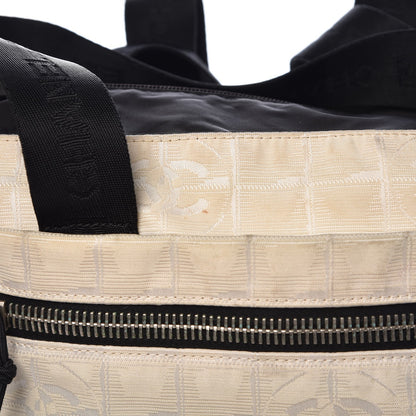 Chanel Nylon Sport Backpack Tote Beige Black 10 of 15