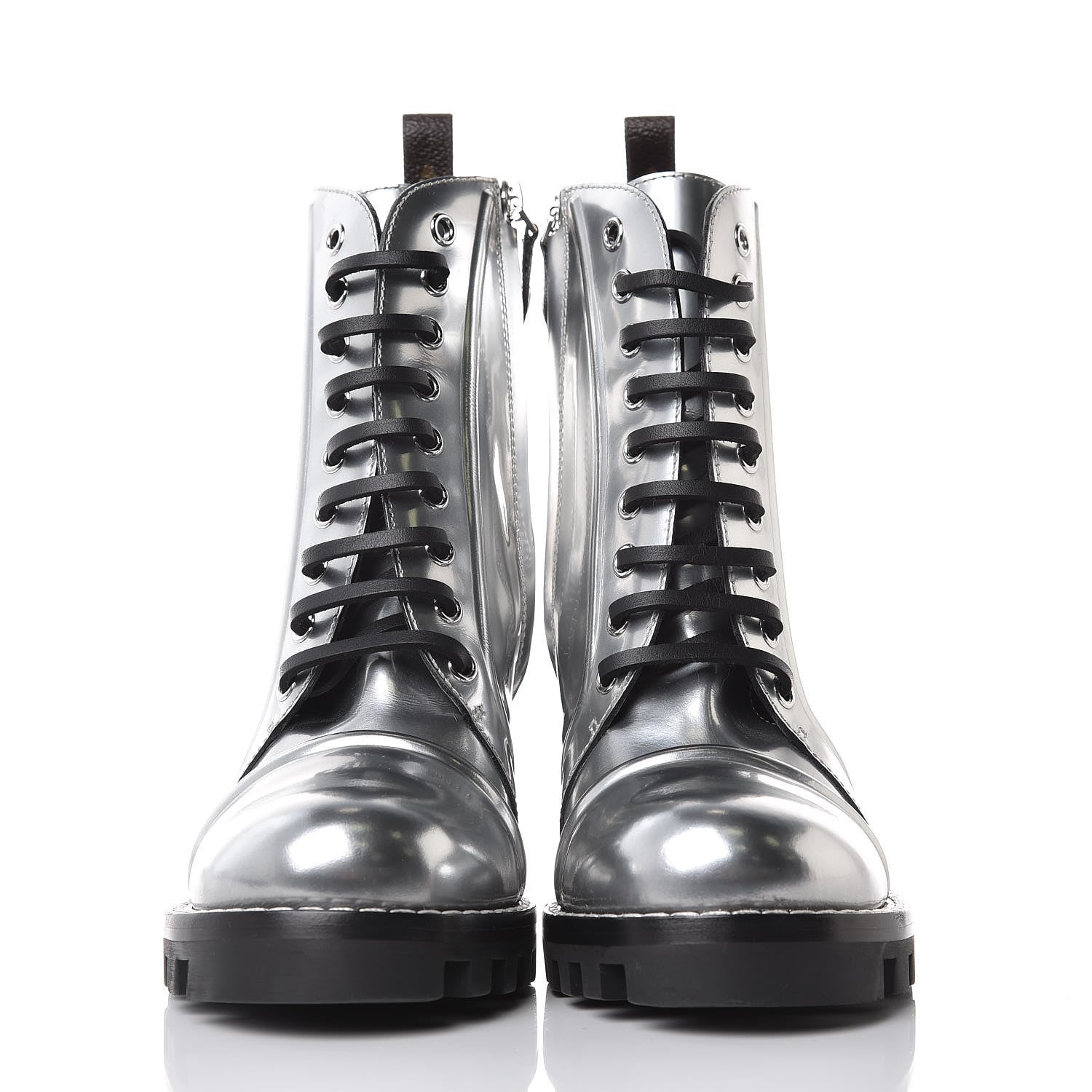 Louis Vuitton Patent Calfskin Spaceship Star Trail Ankle Boots 37 Silver 2 of 6