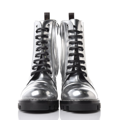 Louis Vuitton Patent Calfskin Spaceship Star Trail Ankle Boots 37 Silver 2 of 6
