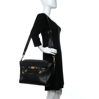 Versace Calfskin Medusa Coin Tote Black 2 of 8