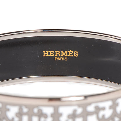 Hermes Enamel Printed Wide Balcons du Guadalquivir Bracelet 65 Silver 3 of 5