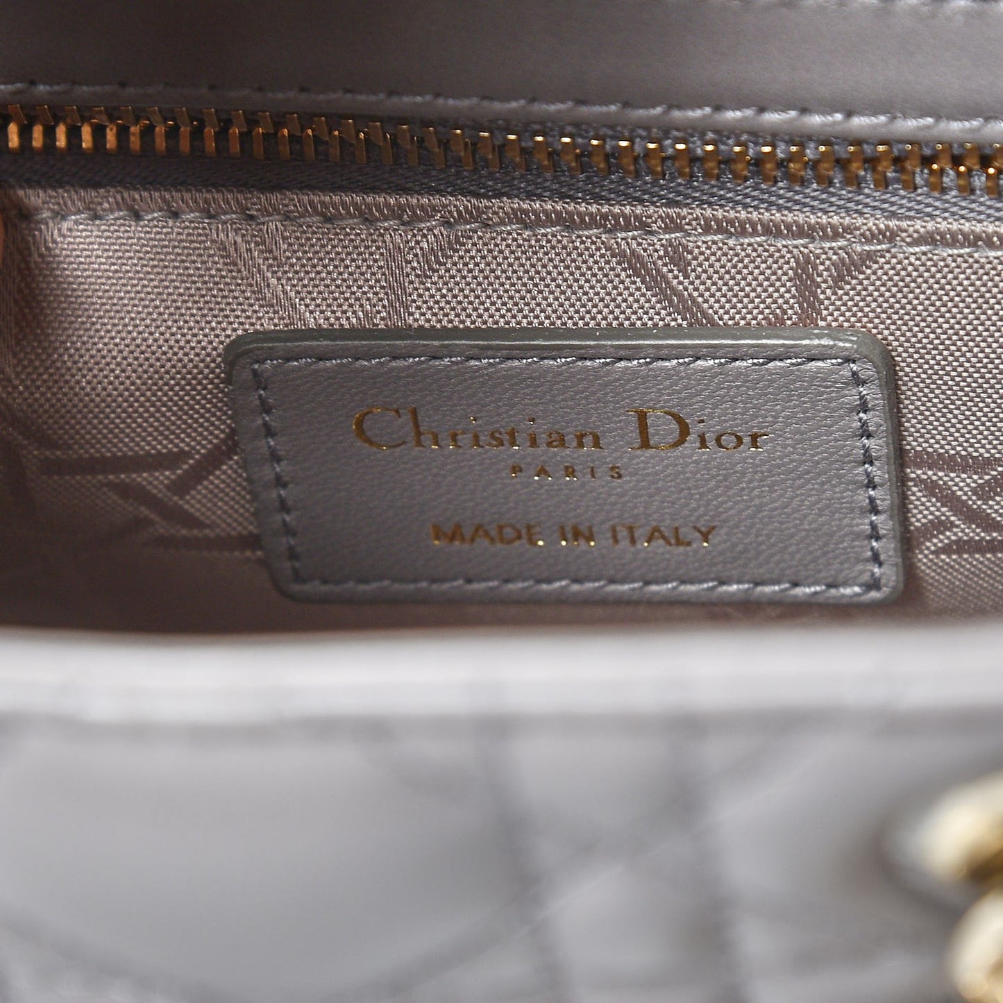 Lambskin Cannage Small Lucky Badges My Lady Dior Grey