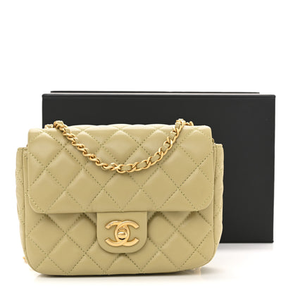 Chanel Lambskin Enamel Quilted Mini Coco Hearts Square Flap Light Green 12 of 12