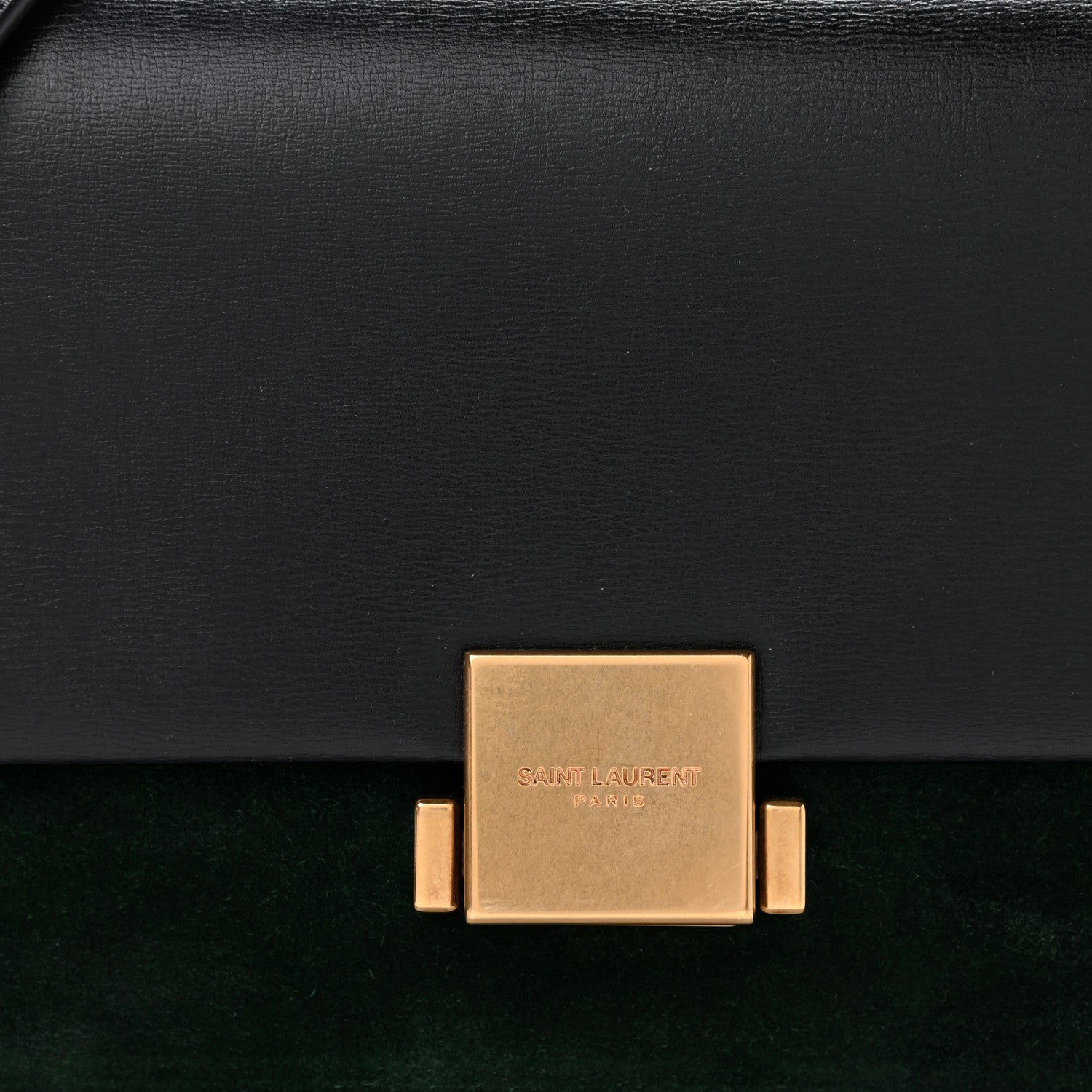 Saint Laurent Smooth Calfskin Suede Medium Bellechasse Black Dark Green 7 of 11