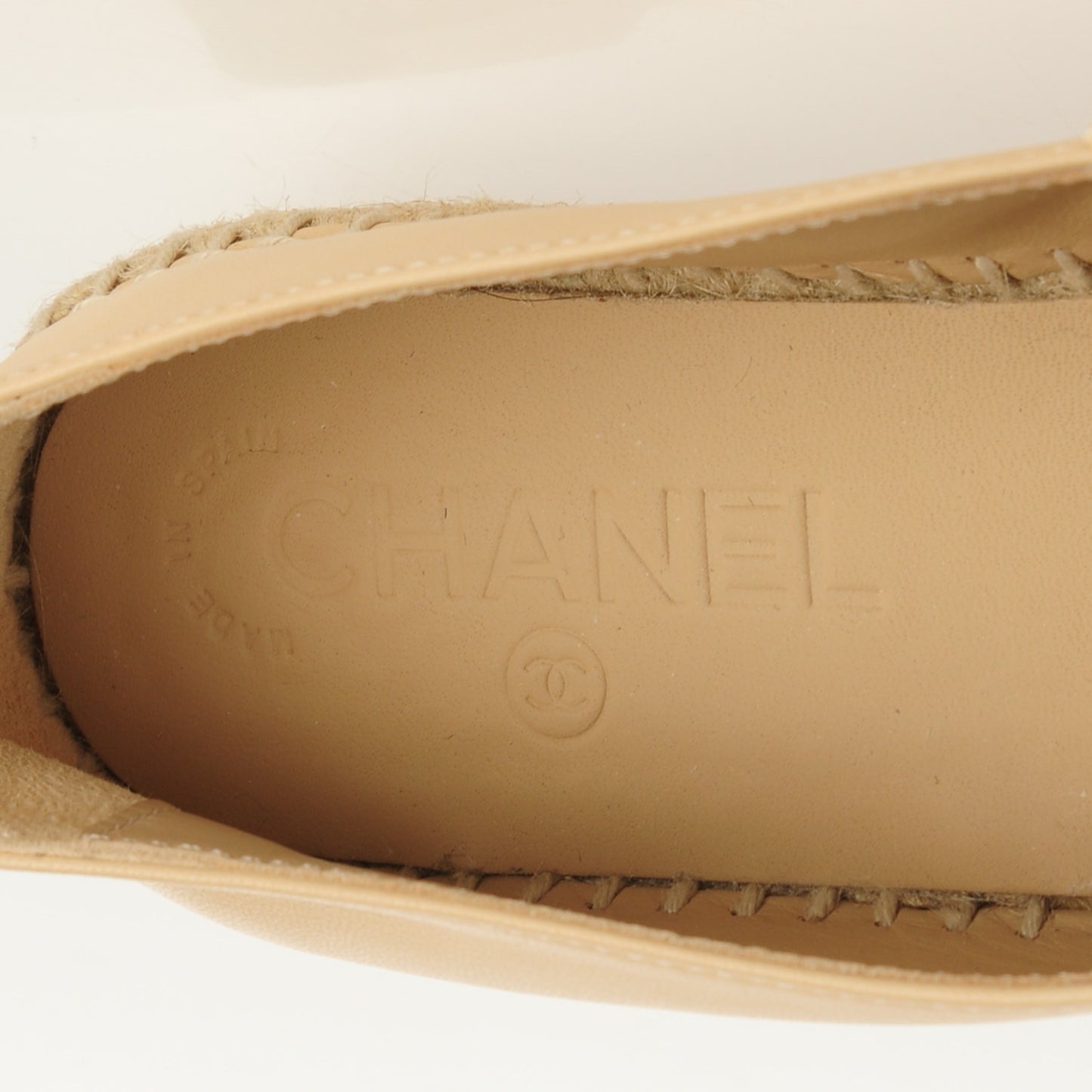 Lambskin CC Espadrilles 37 Beige Black