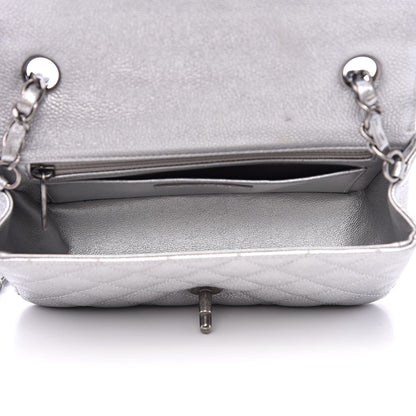 Chanel Metallic Caviar Quilted Mini Rectangular Flap Silver 5 of 13