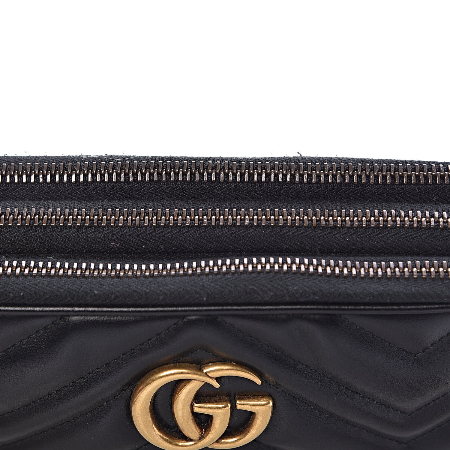 Gucci Calfskin Matelasse Mini GG Marmont Chain Crossbody Bag Black 11 of 15