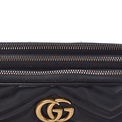 Gucci Calfskin Matelasse Mini GG Marmont Chain Crossbody Bag Black 11 of 15