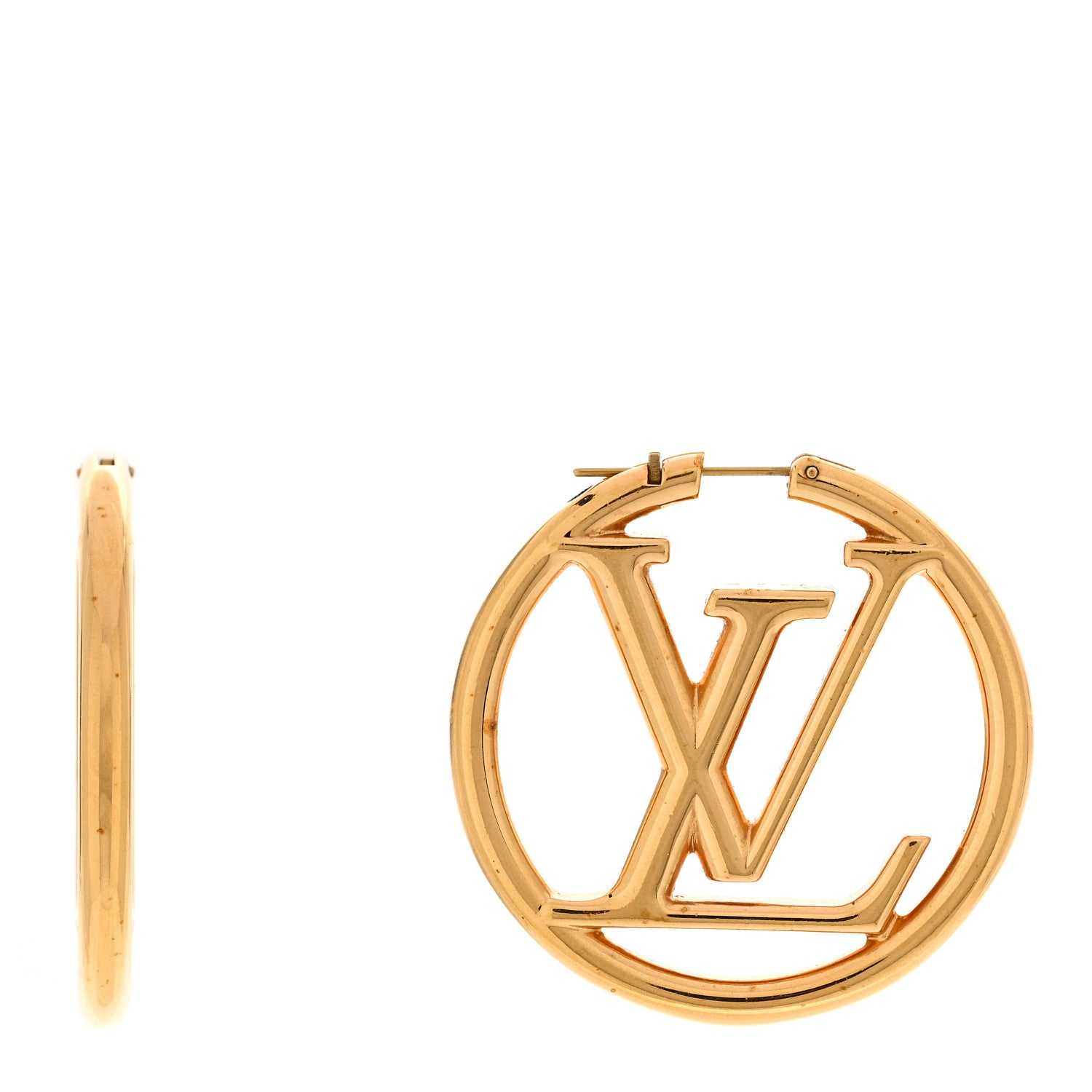 Louis Vuitton Metal Louise Hoop Earrings Gold 1 of 4