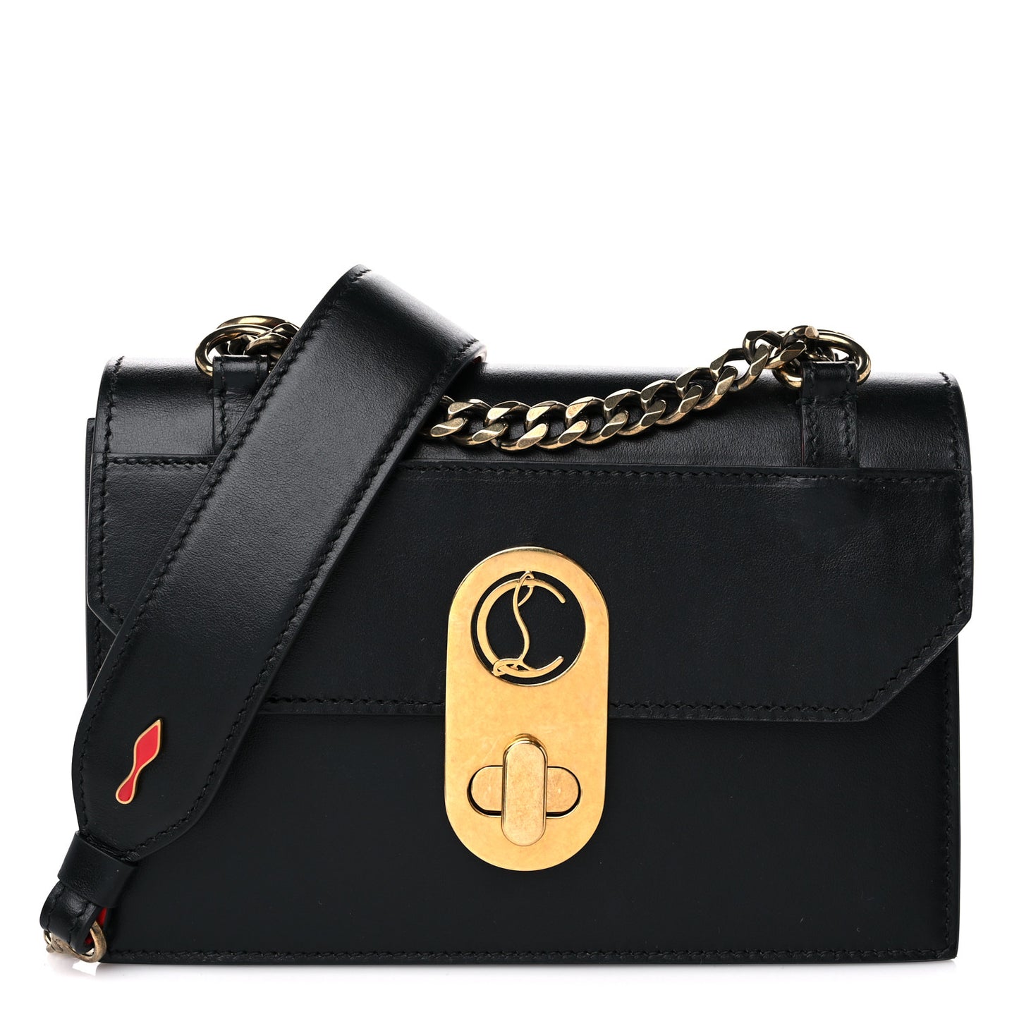 Calfskin Mini Elisa Shoulder Bag Black
