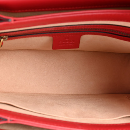 Gucci Calfskin Sylvie Web Small Queen Margaret Top Handle Bag Red 6 of 10