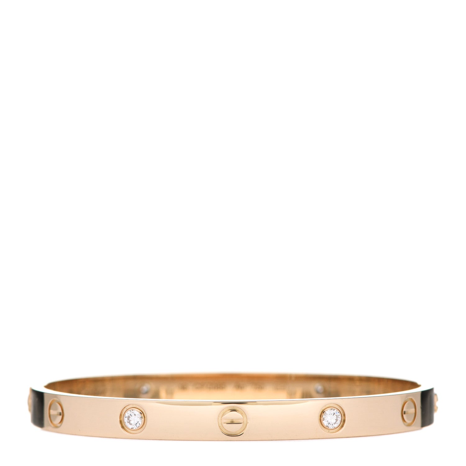 Cartier 18K Yellow Gold 4 Diamond LOVE Bracelet 18 1 of 6