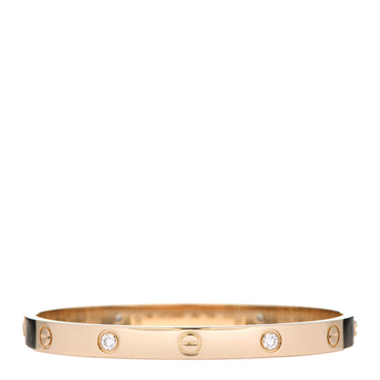 Cartier 18K Yellow Gold 4 Diamond LOVE Bracelet 18 1 of 6