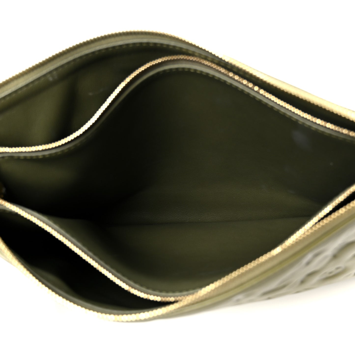 Lambskin Embossed Monogram Coussin MM Khaki