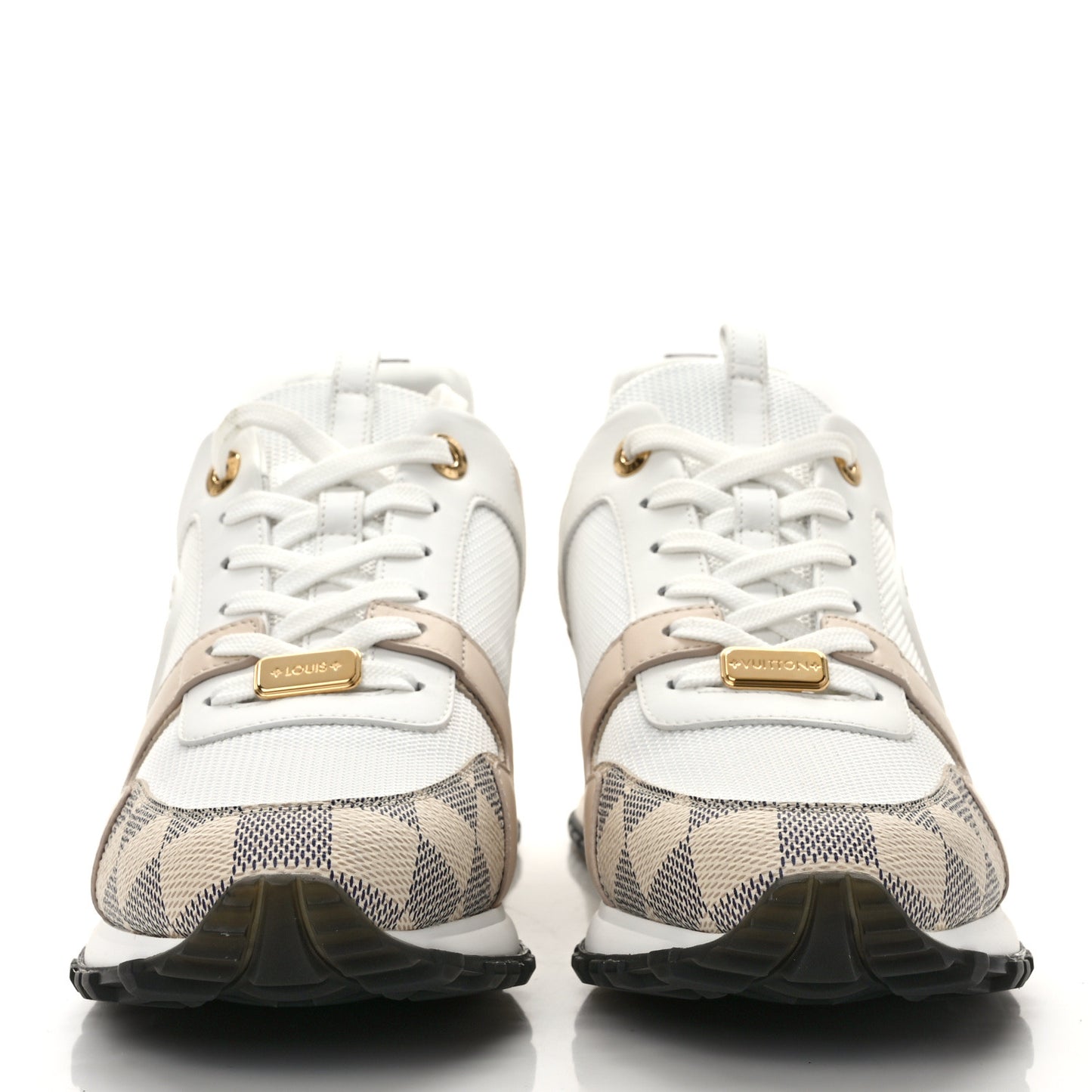 Calfskin Damier Azur Run Away Sneakers 39.5 White