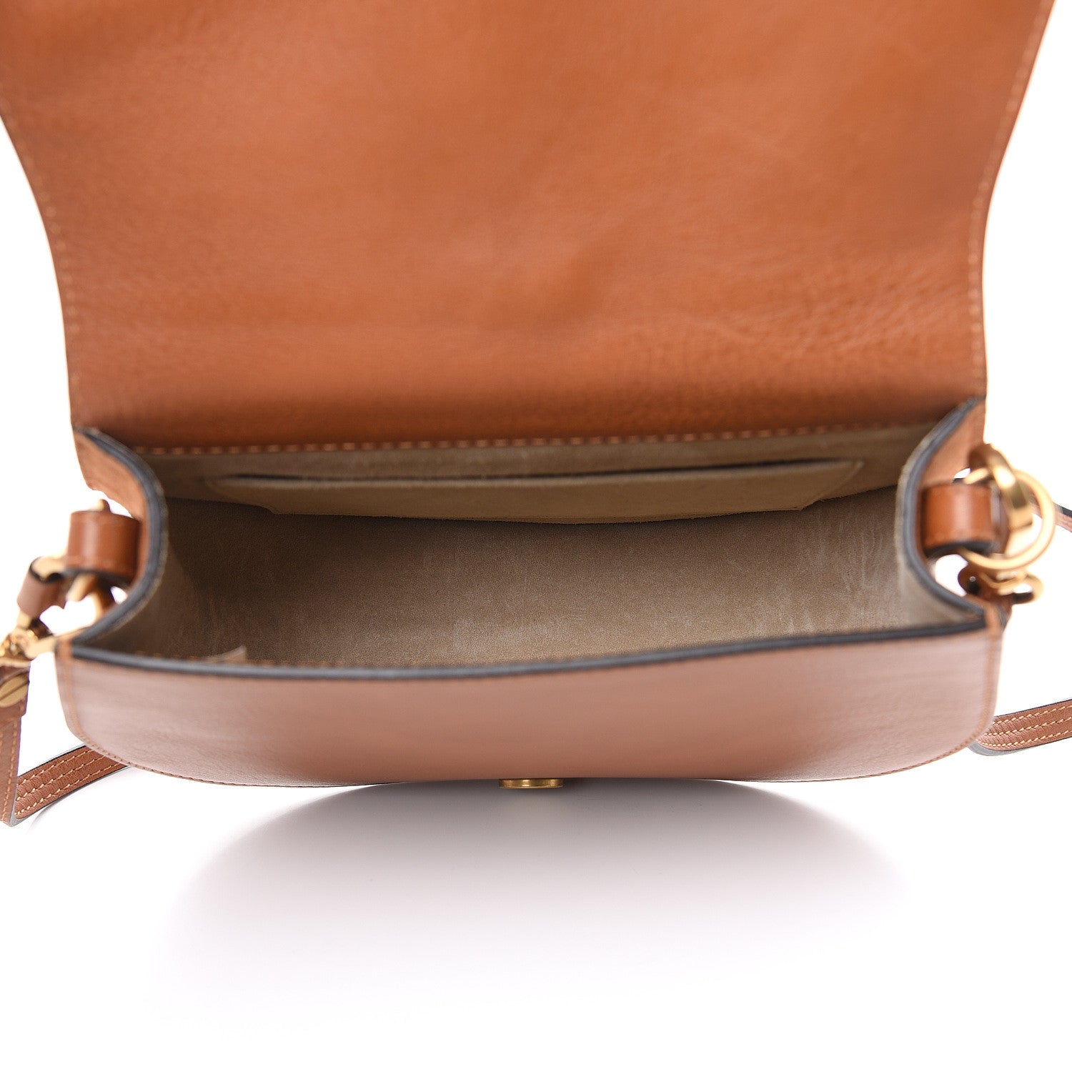 Chloe Calfskin Suede Medium Nile Bracelet Bag Caramel 5 of 13