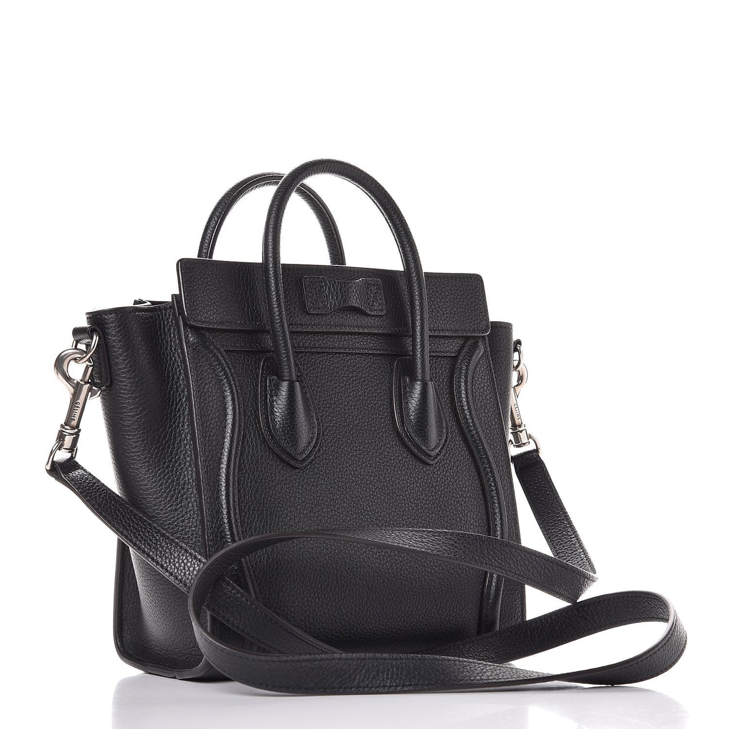 Drummed Calfskin Nano Luggage Black