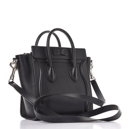 Celine Drummed Calfskin Nano Luggage Black 3 of 11