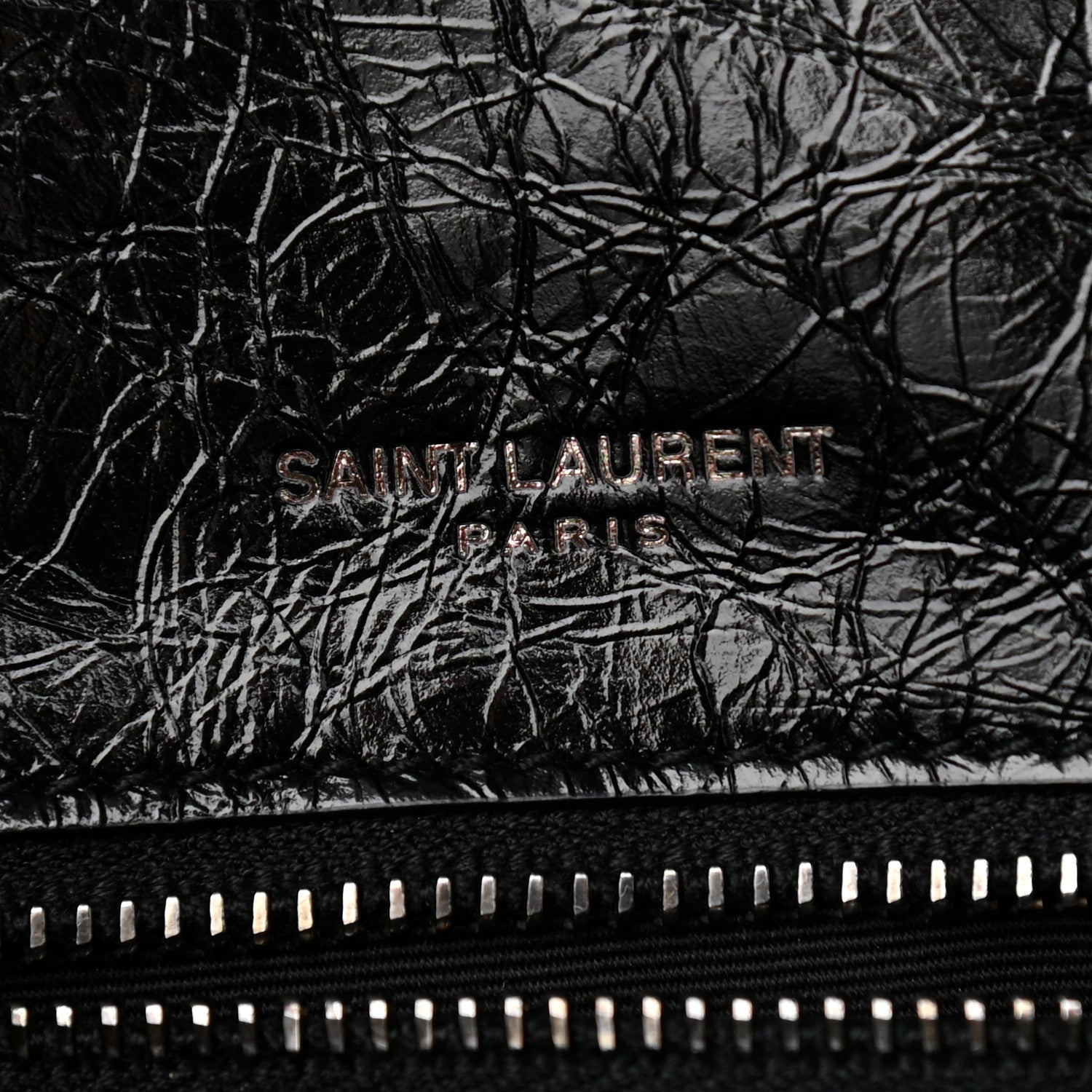 Saint Laurent Crinkled Calfskin Matelasse Monogram Medium Niki Chain Satchel Black 7 of 11