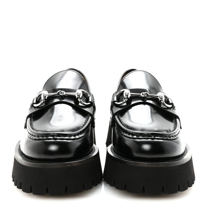 Gucci Cordovan Lux Womens Horsebit 45mm Platform Loafers 37 Black 3 of 10