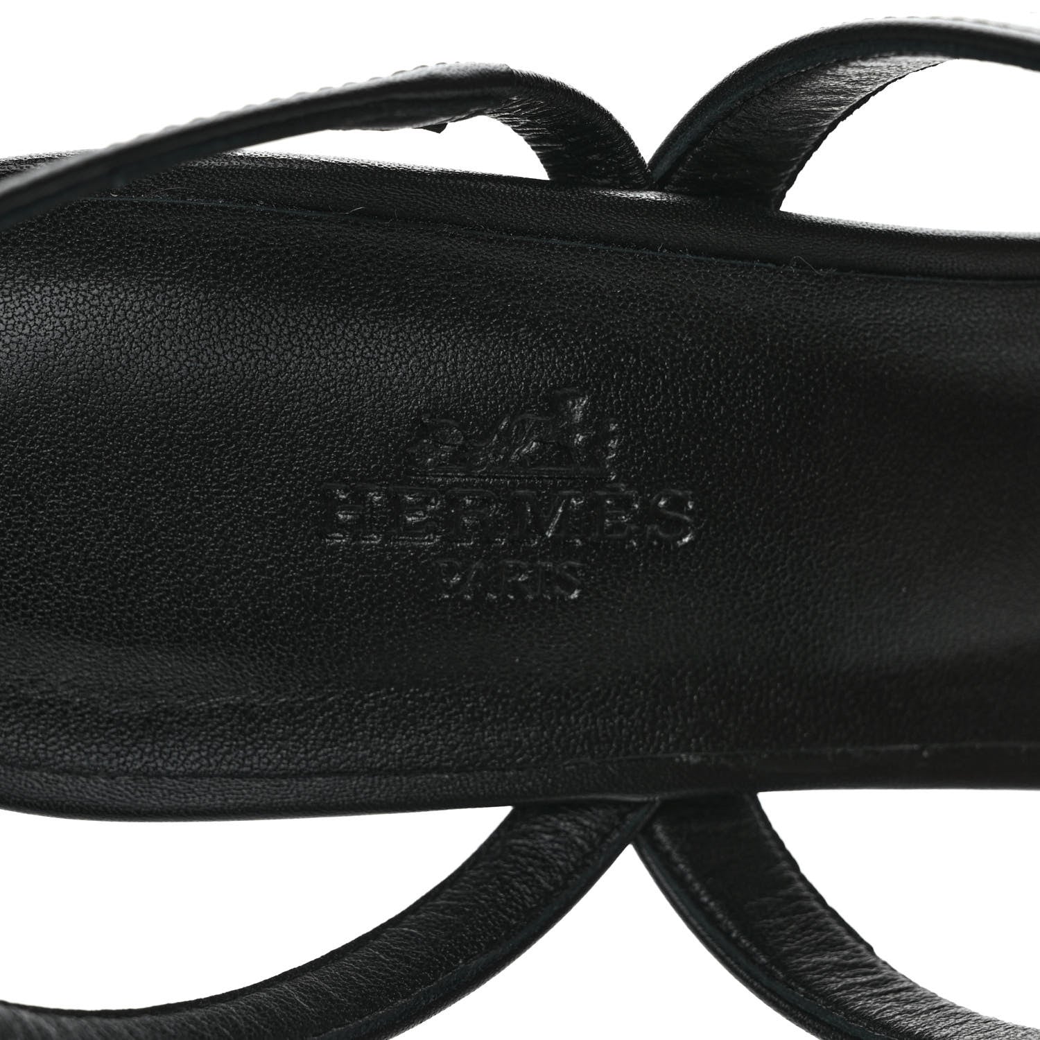 Hermes Calfskin Glamour 75 Sandals 39 Black 7 of 9