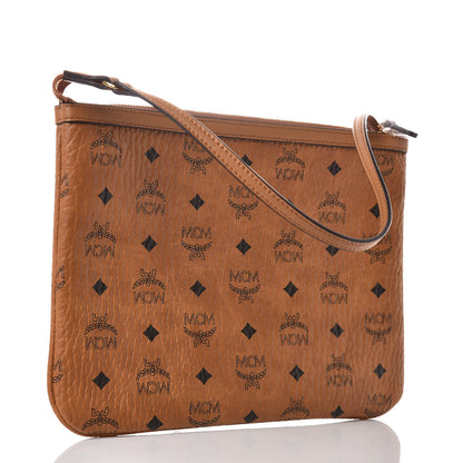 MCM Visetos Liz Shopper Tote Pouch Cognac 3 of 8